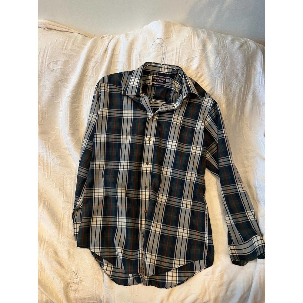 Roundtree & York Wrinkle Free Button Down Shirt Men's M